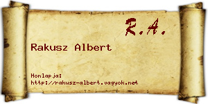 Rakusz Albert névjegykártya